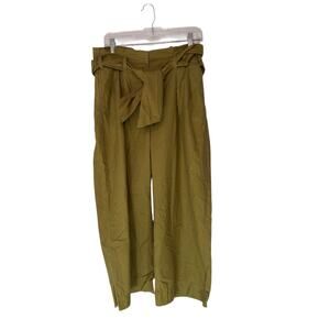 J.Crew Poplin Tie Waist Pants Women's Green Casual Basic Forest‎ Gremlin Size 4